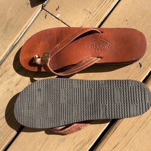 Women’s Leather Double Layer Arch Support Rainbow Sandals